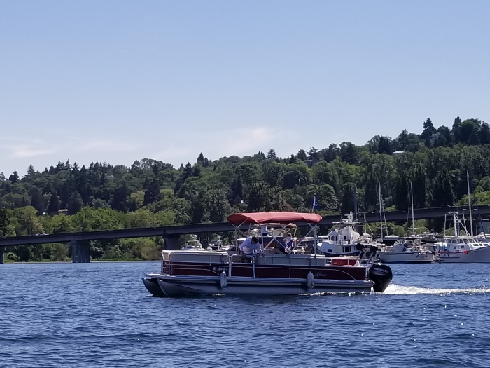 it's a boat with it's fenders down!